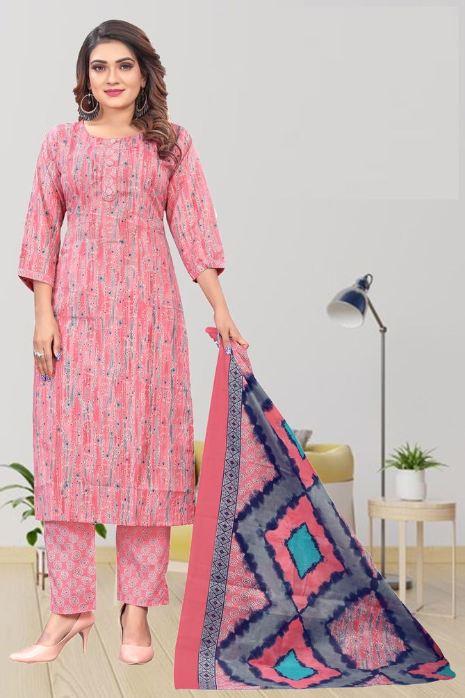 Shreya By Trendy Cotton Printed Kurti With Bottom Dupatta Wholesale Market In Surat
